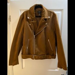 Faux Suede Moto Jacket